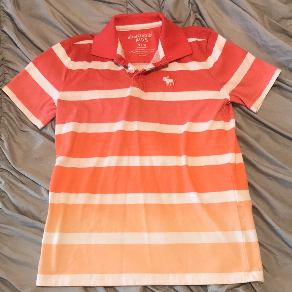 Abercrombie kids 9/10 orange ombre stripe polo